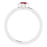Rhodium-Plated Sterling Silver 4.5 mm Natural Mozambique Garnet Ring